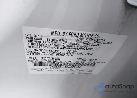 2010 Ford Flex Sel z USA, uszkodzony, nr VIN 2FMGK5CC9ABB29944